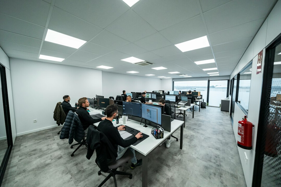 modern office with programmers